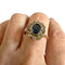 Bague 55 Bague de style Art Déco en or et platine avec diamants et saphir 58 Facettes Q321B