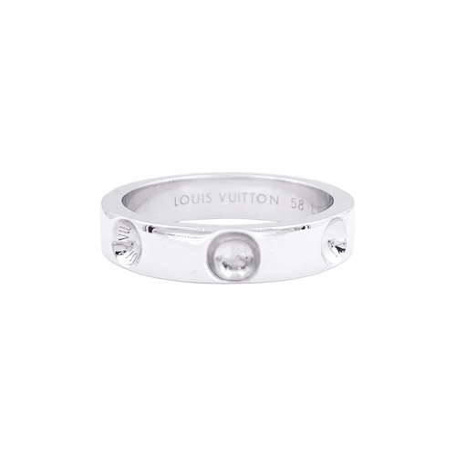 Bague 58 Alliance Louis Vuitton, or blanc 58 Facettes 34392