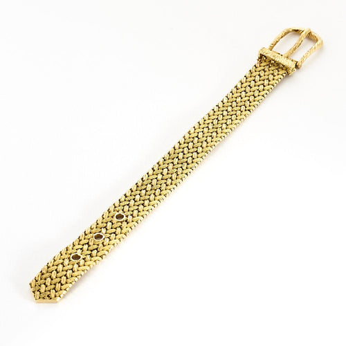 Bracelet Hermès - Collection Prélude - Rare Bracelet Vintage en or jaune tressé et texturé 58 Facettes BIA1153