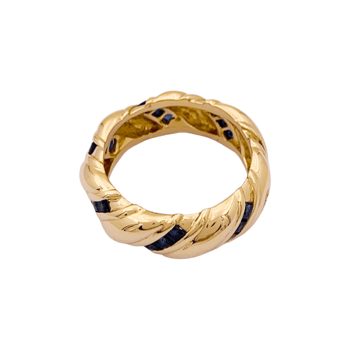 Bague 53 Bague vintage POIRAY, or jaune, saphirs calibrés. 58 Facettes 34649