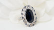 Bague 50 Bague pompadour en platine, saphir et diamants 58 Facettes 32363