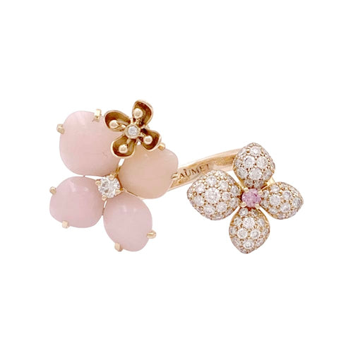 Bague 49 Bague Chaumet, « Hortensia Aube rosée », or rose, diamants, saphir rose et opales roses. 58 Facettes 34900