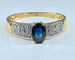 Bague 59 Bague jonc bandeau en or jaune 18 carats, saphir et 28 diamants 58 Facettes AB374