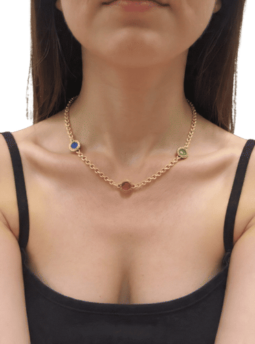 Collier Bulgari - Collier Bulgari Bulgari en or jaune 18k et pierres dures 58 Facettes