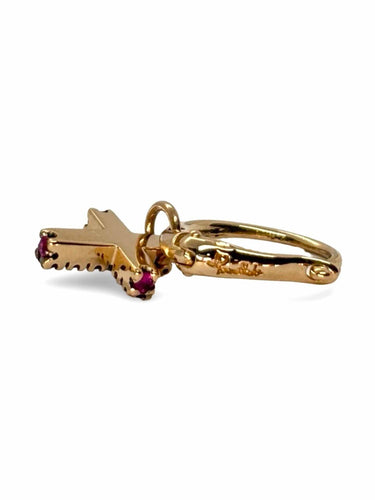 Boucles d'oreilles Boucle d'oreille Croix Pomellato or rose et rubis 0,18 ct 58 Facettes 990