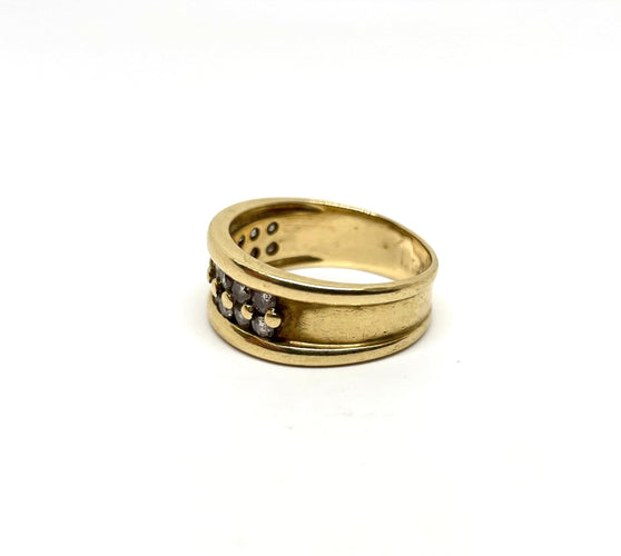 Bague 57 Bague jonc or jaune diamants 0,72ct 58 Facettes