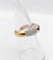 Bague jonc vintage or jaune 18k saphir naturel et pavé de diamant