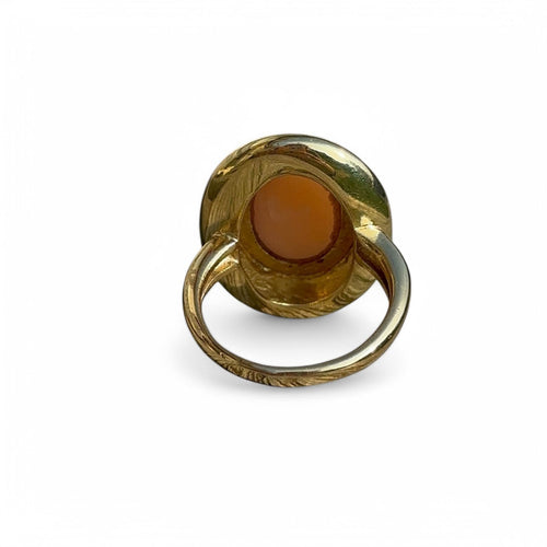Bague 53 Bague Corail peau d'ange en or jaune 18 carats 58 Facettes 353
