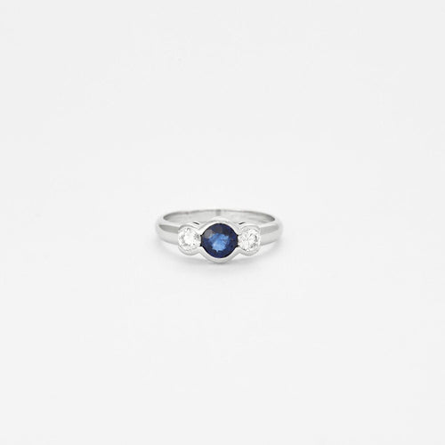 Bague 53 Bague Trilogie diamants et saphir 58 Facettes 3578