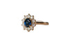 Bague 54 Bague vintage en or jaune et saphir bleu 58 Facettes