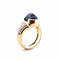 Bague 65 Chevalière homme en or jaune 18 carats saphir et diamants 58 Facettes