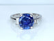 Bague 54 Bague en or blanc, superbe saphir 3,58 carats Ceylan non chauffé 58 Facettes AB385