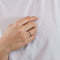Bague 56 Demie alliance or blanc diamants bruns 58 Facettes 311919