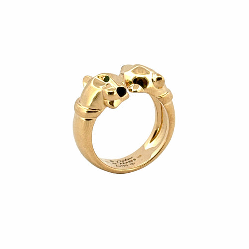 Bague Cartier - Bague Panthère or jaune émeraudes et onyx 58 Facettes