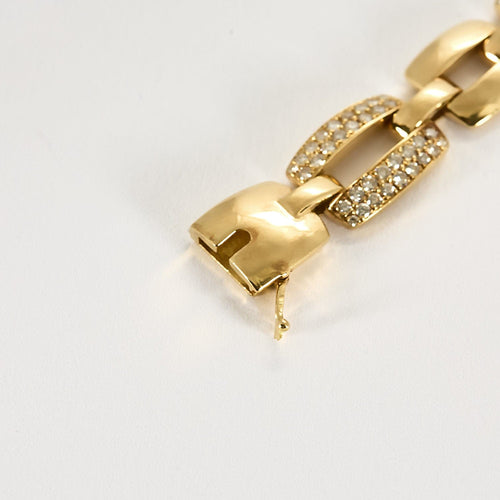 Bracelet Bracelet en Or jaune et diamants 58 Facettes REU1214