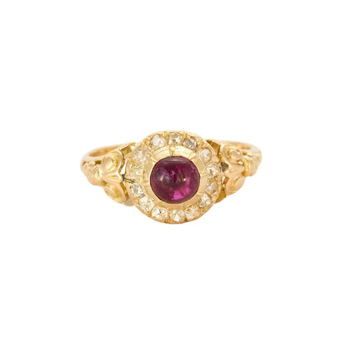 Bague 57 Bague or jaune et rubis cabochon 58 Facettes