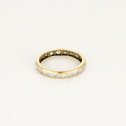 Bague 48 Alliance américaine en or jaune et blanc, diamants 58 Facettes ENG10218