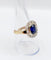 Bague 60 Bague pompadour Art Déco or et platine, saphir synthétique de 3,00 carats, diamants taille rose (circa 1920) 58 Facettes A04827