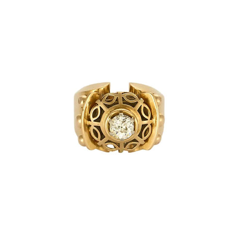 Bague 54 Bague dôme or jaune et diamants 58 Facettes ALE4261