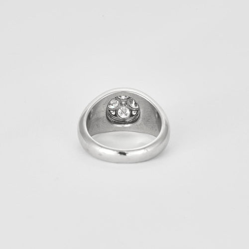 Bague 54 Chevalière Platine Diamantée 58 Facettes LP1102/13