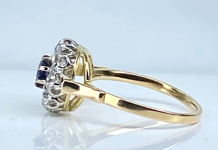Bague Bague marguerite en or blanc en saphir et diamants 58 Facettes AB476