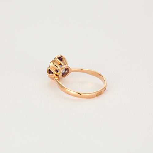 Bague 54 Bague or rose saphir Teal 58 Facettes LP211/14