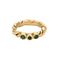 Bague 50 Bague en Or jaune tressé, saphir et émeraudes 58 Facettes BIA1201X4