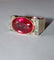 Bague 53.5 Bague Tank Or Jaune Et Platine, Saphir rose Verneuil Et Diamants 58 Facettes 581