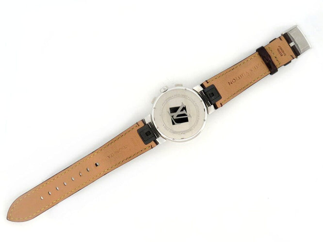 Montre montre LOUIS VUITTON tambour moon star q8d11 quartz 38 mm chrono en acier 58 Facettes 267088