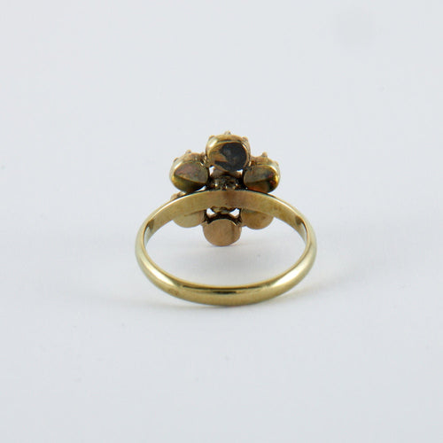 Bague 56.5 Bague Ancienne Fleur Diamants 58 Facettes