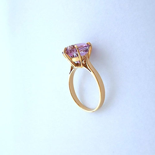 Bague Améthyste en Solitaire Or Jaune 18 K