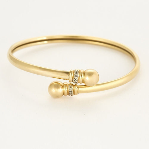 Bracelet Bracelet ancien style jonc en or jaune et diamants 58 Facettes