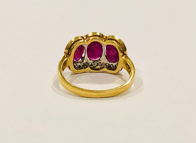 Bague 52 Bague trilogie rubis et diamants 58 Facettes
