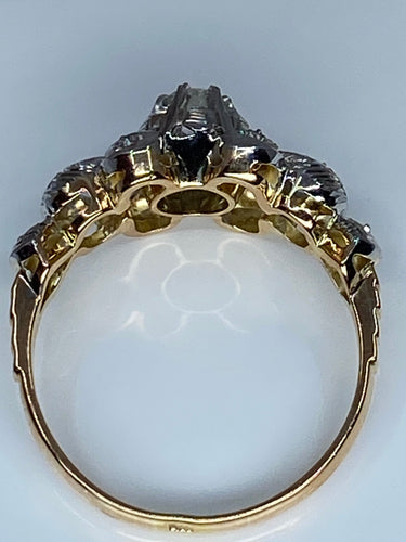 Bague 60 Bague jonc en Or blanc rubané & Diamants 58 Facettes