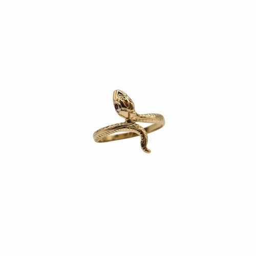 Bague 56 Bague serpent or jaune 18 carats sertie de rubis 58 Facettes