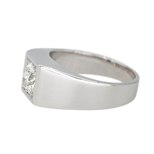 Bague 57 Bague Chevalière  Or blanc Diamant 58 Facettes 4523451CN
