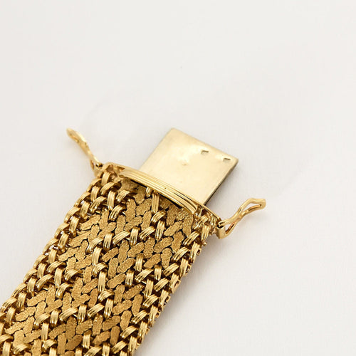 Bracelet Bracelet ruban souple en or jaune , maille polonaise 58 Facettes NAR0136