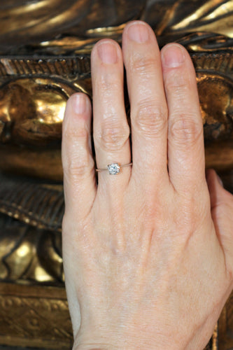 Bague 49 Bague Solitaire Sur Or Blanc 0.53 ct 58 Facettes 531
