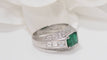 Bague 55.5 Bague jonc en or blanc émeraude et diamants 58 Facettes 31937