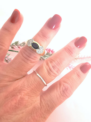 Bague 52.5 Bague Saphir Diamants Or 58 Facettes AA 1623