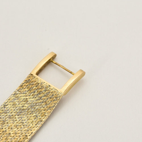 Montre OMEGA - Montre bracelet de dame 2 tons d'or (750) satiné, de forme carrée à mouvement mécanique. 58 Facettes RAM3009