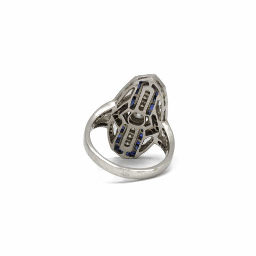 Bague Bague - or, diamants et saphirs 58 Facettes 240018SP