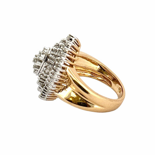 Bague 53 Bague vintage forme marquise or et diamants 58 Facettes