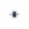 Bague 54 Bague panier en or blanc, diamants et saphir de 3 carats. 58 Facettes