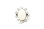 Bague 53 Bague contemporaine en or blanc 14 carats sertie d'une opale et de diamants 58 Facettes 21993