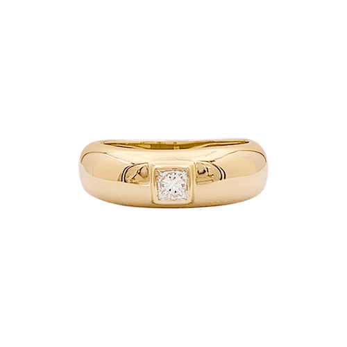 Bague Bague Chaumet, "Anneau", or jaune, diamant princesse. 58 Facettes 34586