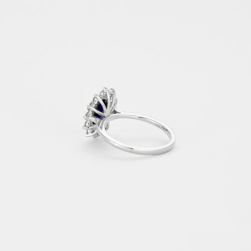 Bague Bague or blanc saphir et diamants 58 Facettes
