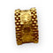 Bague 53 Bague or jaune anneau large à motif réglable 58 Facettes 149061006
