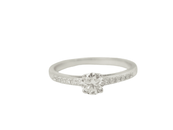 Bague 53 Bague solitaire en or blanc et diamant 0.41ct 58 Facettes 30920