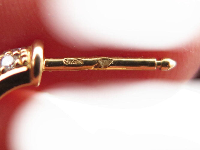 Boucles d'oreilles boucles d'oreilles creoles CARTIER etincelle or jaune 18k pavees s 58 Facettes 270594